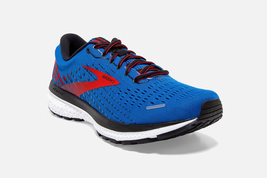 Brooks Running Shoes - Ghost 13 Road Mens - Blue/Red/White - RQW-457639